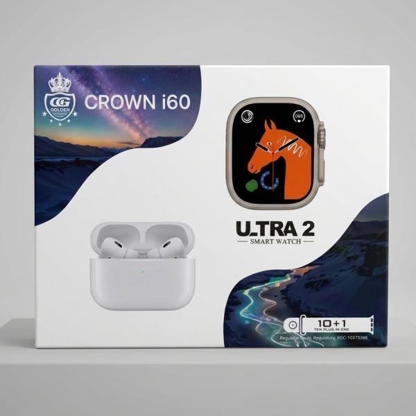 Crown i60 Ultra 2 Smart Watch Bundle